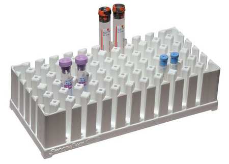 Smooth Test Tube Rack,5x9-1/2 In,white (