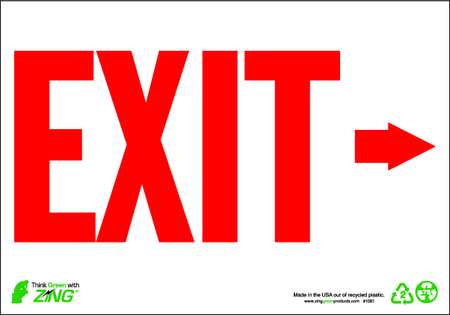 Exit Sign,exit(arrow),7"x10" (1 Units In