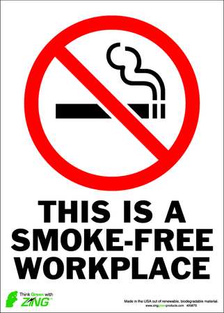 No Smoking Sign,14 X 10in,r And Bk/wht (