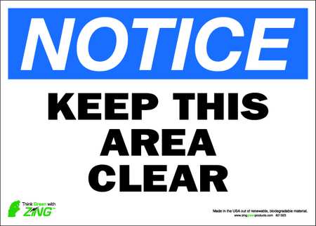 Notice Sign,10 X 14in,bl And Bk/wht,eng