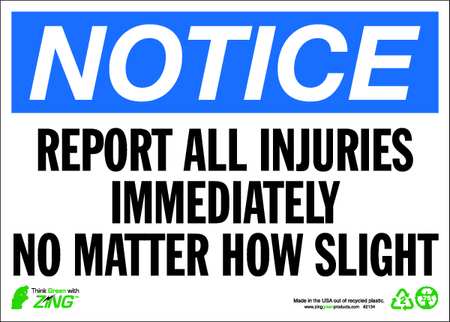 Notice Sign,7 X 10in,bl And Bk/wht,eng (