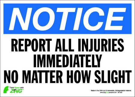 Notice Sign,10 X 14in,bl And Bk/wht,eng