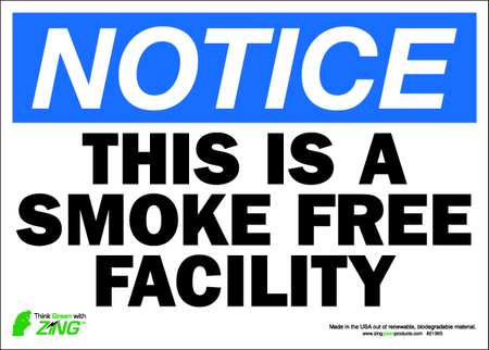 Notice No Smoking Sign,10 X 14in,eng (1