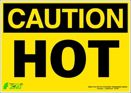 Caution Sign,10 X 14in,bk/yel,hot,eng (1