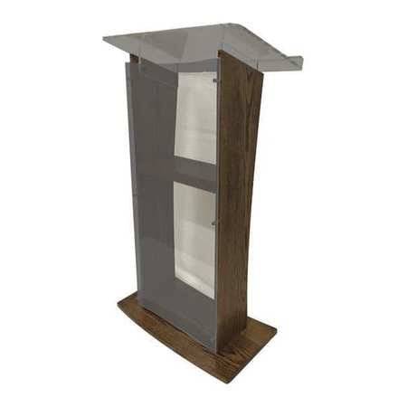 H Style Lectern,smoked Acrylic/walnut (1