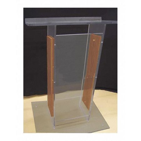 H Lectern,w/shelf-smoked,acrylic/oak (1