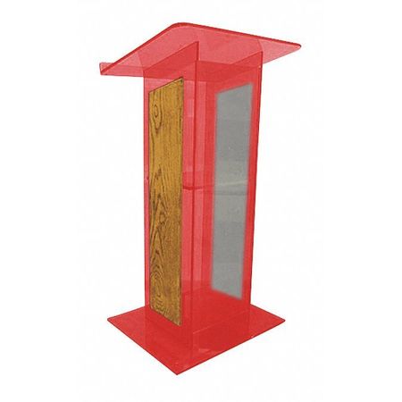 H Lectern,w/shelf-tinted,acrylic/oak (1