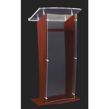 H Style Lectern,clear Acrylic/mahogany (