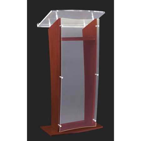 H Style Lectern,frosted Acrylic/mahogany