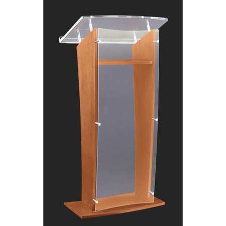 H Style Lectern,frosted Acrylic/oak (1 U