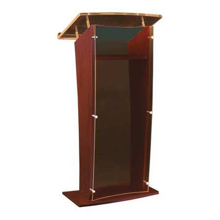 H Style Lectern,smoked Acrylic/mahogany