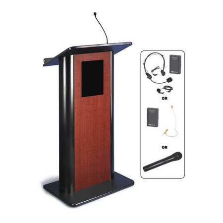 Wireless Flat Panel Lectern,cherry/black