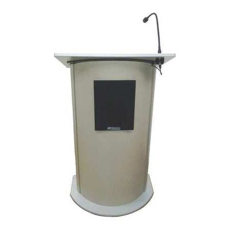 Wireless Curvd Panel Lectern,gry Granite