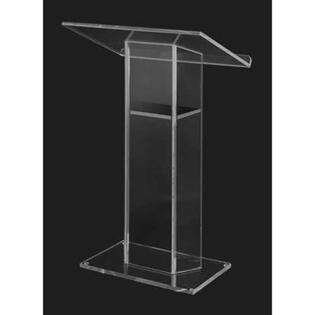 Clear Large Acrylic Wing Lectern,w/shelf