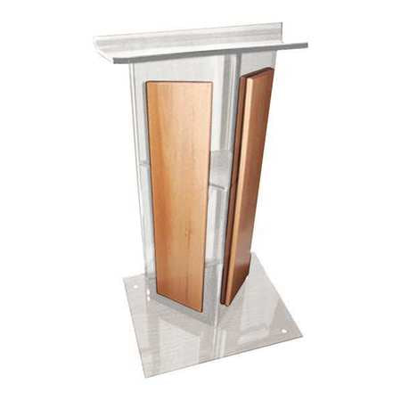 Clear Acrylic V Lectern,w/oak Panels (1