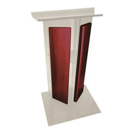 Frosted Acrylic V Lectern,w/mahog Panels