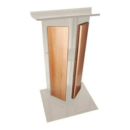 Frosted Acrylic V Lectern,w/oak Panels (