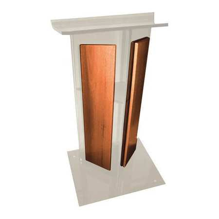 Frosted Acrylic V Lectern,w/wlnut Panels