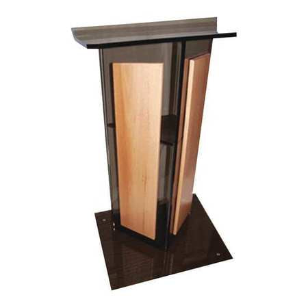 Smoked Acrylic V Lectern,w/oak Panels (1