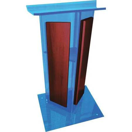 Tinted Acrylic V Lectern,w/mahog Panels