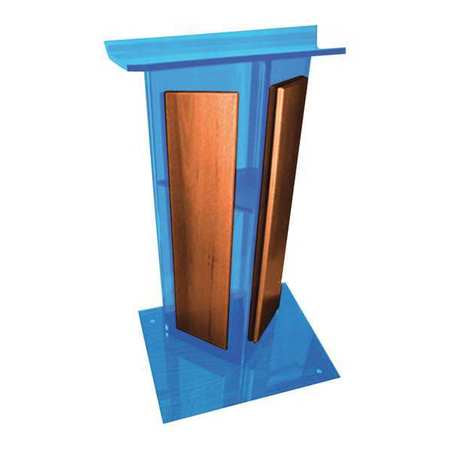 Tinted Acrylic V Lectern,w/walnut Panels