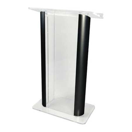 Clear Acrylic Alum Lectern,2 Post,black