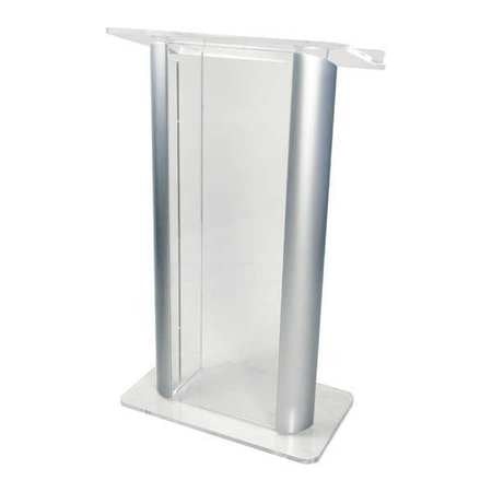 Clear Acrylic Alum Lectern,2 Post,silver