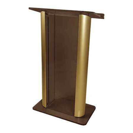 Smoked Acrylic Lectern,2 Post Gold,alum