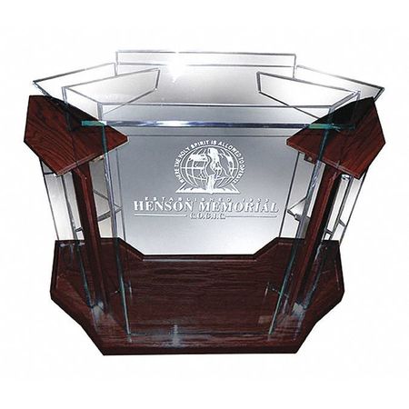 Deluxe Clear Acrylic Lectern,mahogany (1