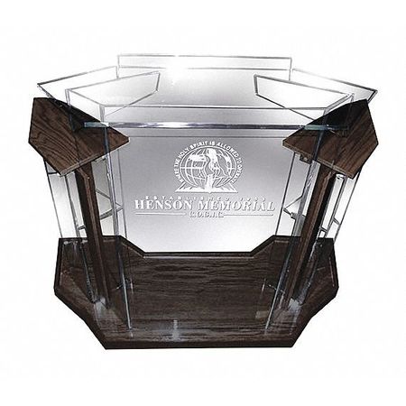 Deluxe Clear Acrylic Lectern,walnut (1 U