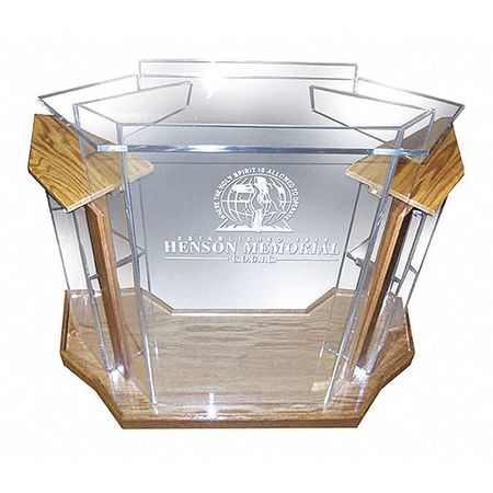 Deluxe Frosted Acrylic Lectern,oak (1 Un