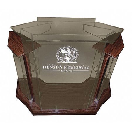 Deluxe Smoked Acrylic Lectern,mahogany (