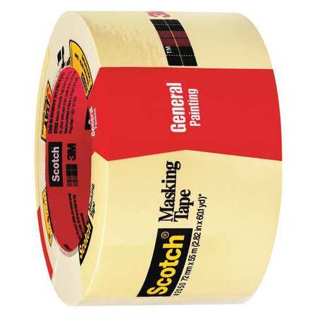 Masking Tape,3x60 Yd.,natural,pk12 (1 Un