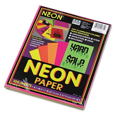 Bond Paper Colored,8-1/2"x11",neon,pk100