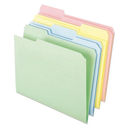 Pastelfilefolder,1/3cuttoptab,lttr,pk100