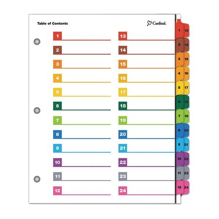 Divider,one Step,24tab,assorted (1 Units