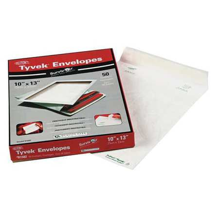 Tyvek Mailer,sideseam,10x13,white,pk50 (