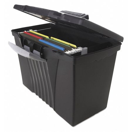 Letter/legal File Box,plastic,lid,black