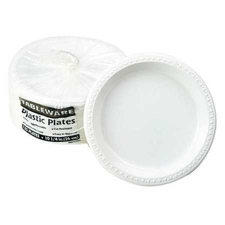 Plates,10 1/4" Dia.,white,pk125 (1 Units