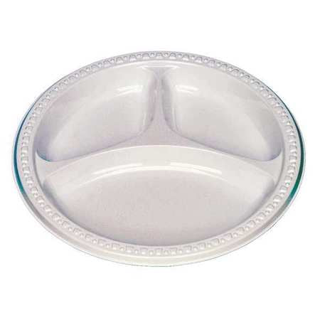 Compartment Plates,9" Dia.,white,pk125 (