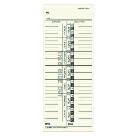 Time Card,weekly,3.5x9,pk500 (1 Units In