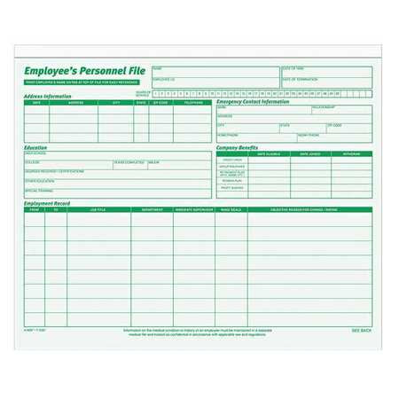 Employee Record File Folders,pk20 (1 Uni