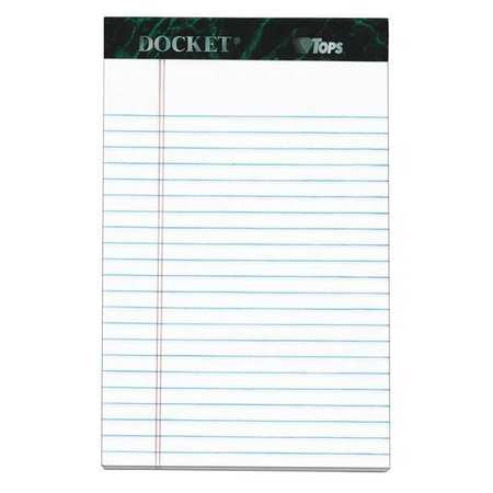 Docketpads,5x8,narrow,white,50 Sheet,pk6