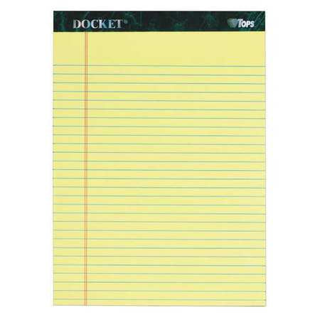 Docket Pad,8.5x11.75,canary,50 Sheet,pk6