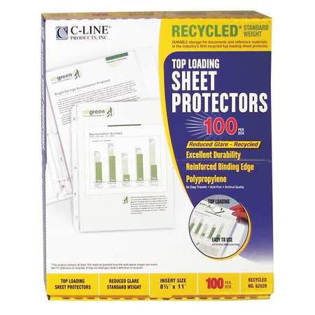 Sheet Protector,reduced Glare,2",pk100 (