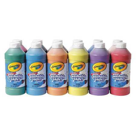 Paint,washable,assorted,16 Oz.,pk12 (1 U