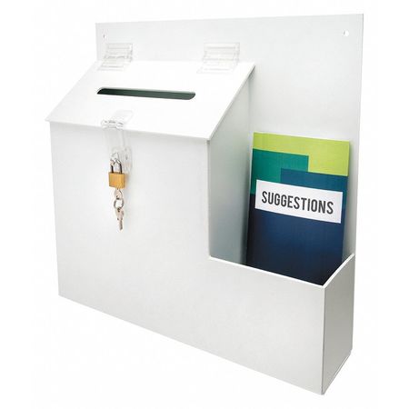 Suggestion Box,locking Top,white (1 Unit