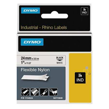 Label Tape,flex,nylon,1",black/white (1