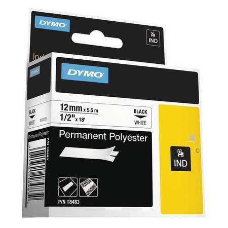 Label Tape,0.5,perm,poly,white/black (1