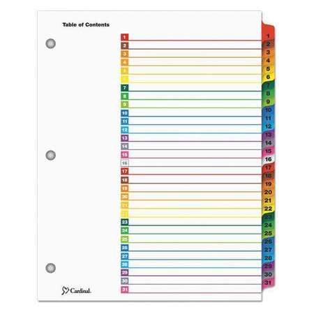 Index,binder,1-31,letter,assorted,pk31 (